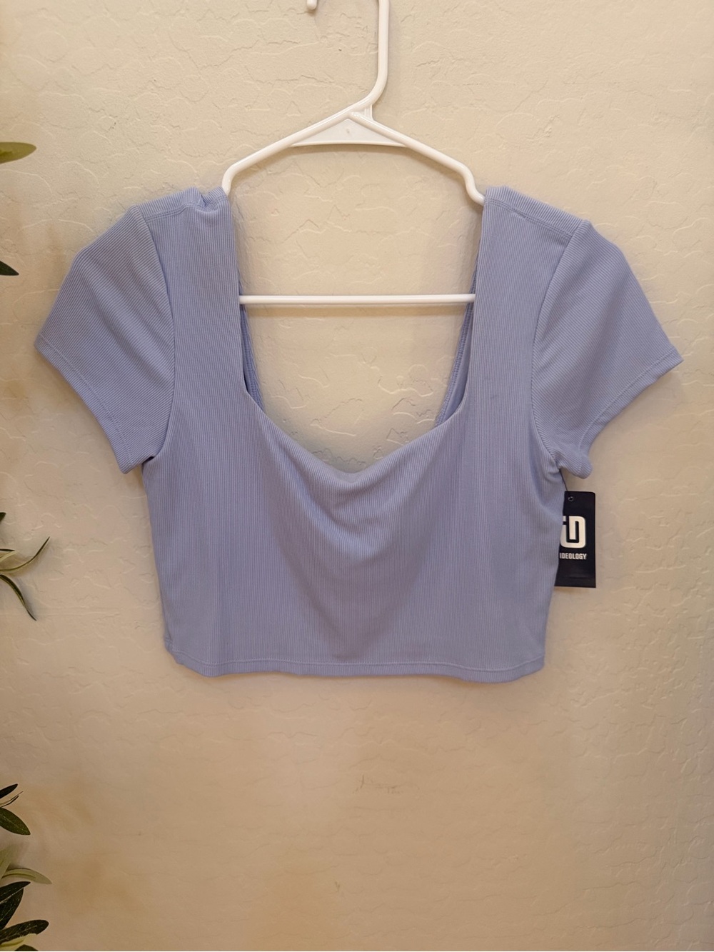 Ideology Lavender Scoop Neck Crop Top
